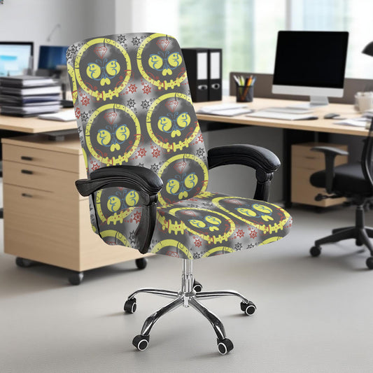 Yellow Skulls Office Chair Cover (Made in the USA)