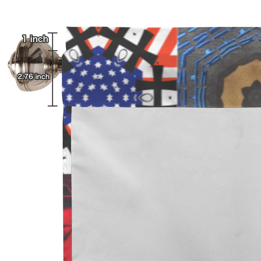 4th of July Pattern Short Window Valance Curtain 60" x 18"(Made in USA)