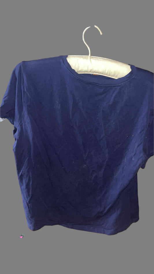 Shein Blue Shirt with White Flowers - size L