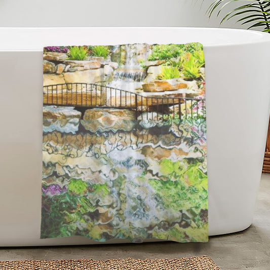 Tropical Waterfall Custom Bath Towel 29"x58" | Ships from USA