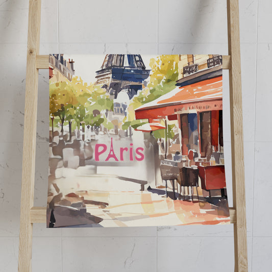 Parisian Charm Hand Towel - Eiffel Tower Design