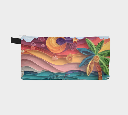 Tropical Origami Colorful Pencil Case