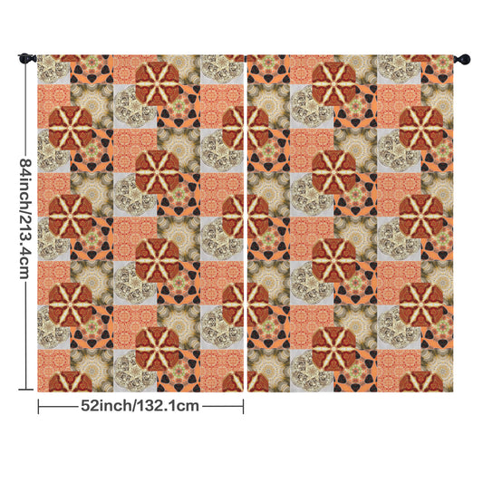 Crazy Quilt Heritage Revival Floor-To-Ceiling Curtains - 52" x 84" (Made in USA)