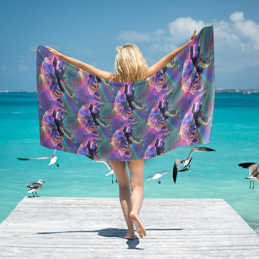 Turbo Turtle Gray Beach Towel 31" x 71" (Made in USA)