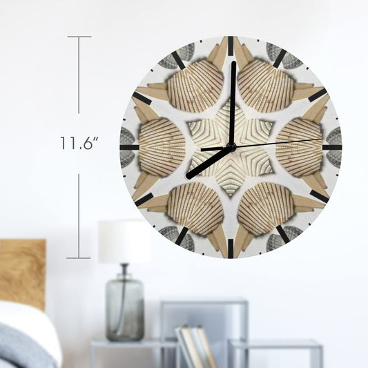 Reloj de pared con diseño de conchas marinas (fabricado en EE. UU.)