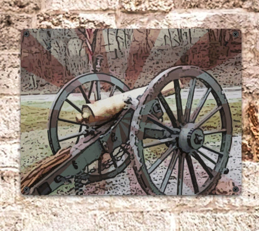 Reproducción de un cartel metálico de cañón de la Guerra Civil (fabricado en EE. UU.)