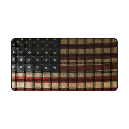 US Flag Basket Weave Pattern Desk Mat