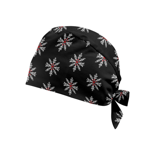 Snowflakes with Mistletoe Medical Scrub Cap (Made in USA)