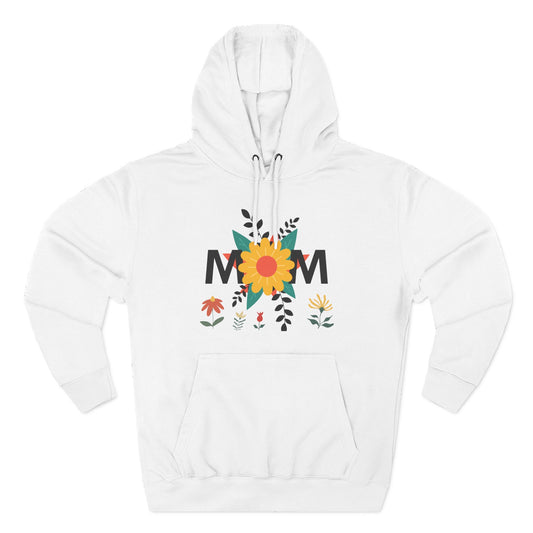 Sudadera con capucha de polar de tres paneles con estampado floral de mamá