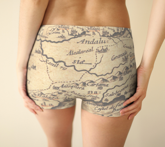 Old World Map Design Boyshorts Underwear