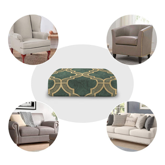 Christmas Green with Gold Trim Sofa Cushion Slip Covers (Pack of 3)