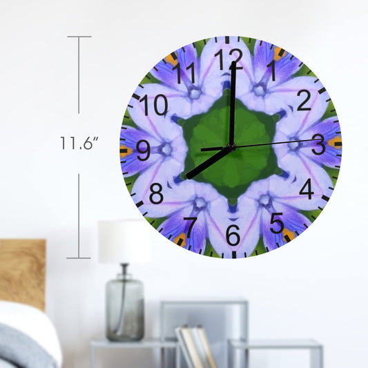 Reloj de pared con anillo de flor morada (fabricado en EE. UU.)