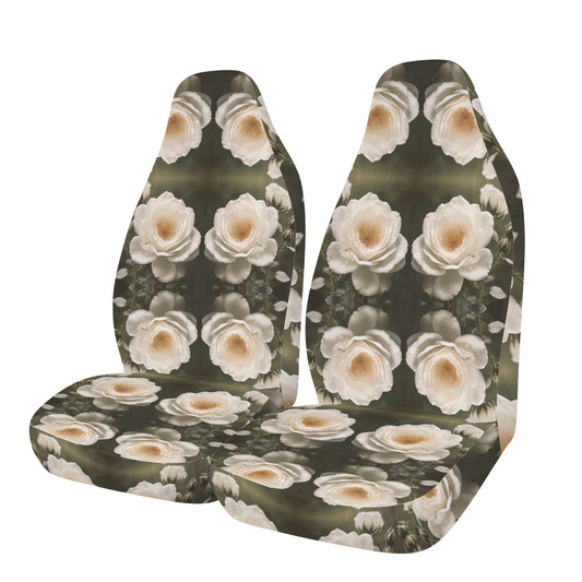 White Roses Car Seat Covers (Set of 2) | Ships from USA