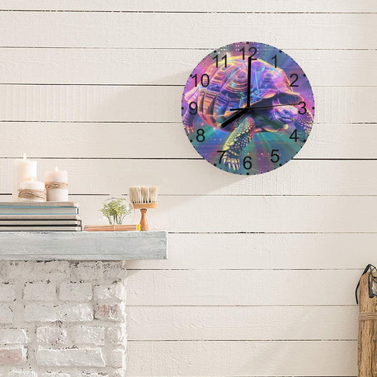 Turbo Turtle Gray Wooden Wall Clock (Made in USA)