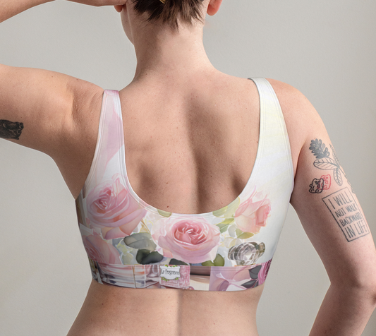 Eau de Parfume Pink Floral Design Scoop Bralette Underwear