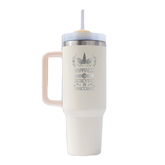 Happiness is Believing in Unicorns 30 oz Stainless Steel Tumbler