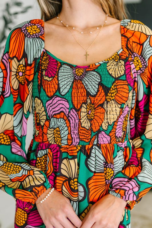 Floral Affairs Scoop Neck Dress