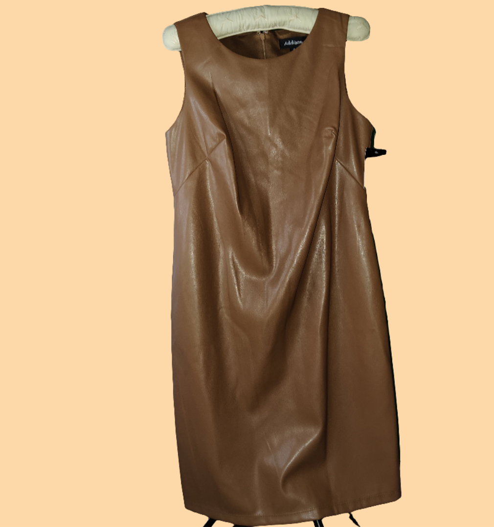 Addison Brown Faux Leather Dress - size 6 Addison Brown Faux Leather Dress - size 6