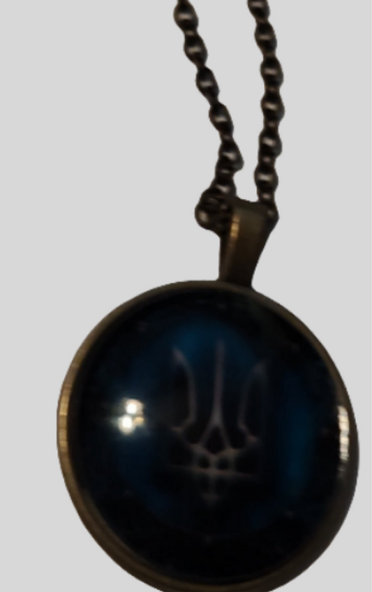 Black Enamel Pendant Necklace