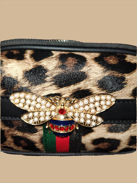 Women's Hand Bag with Jeweled Bee