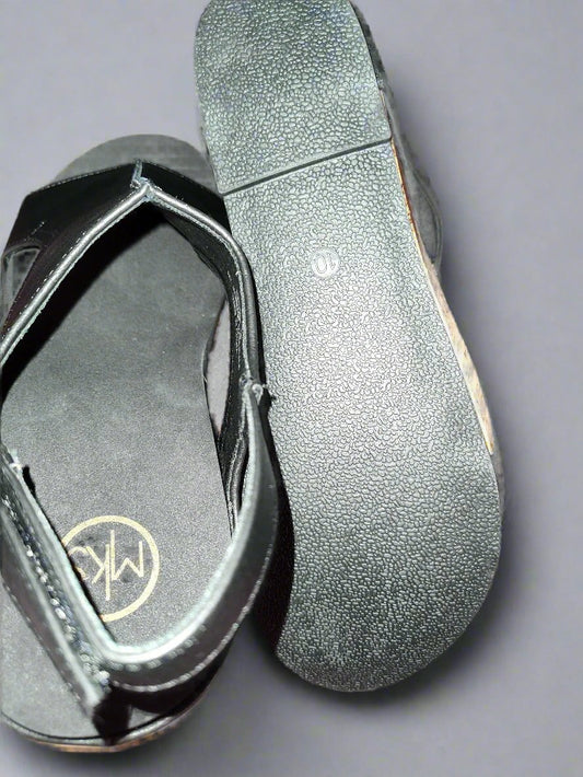 Women's Black Wedge Cork Sandals
