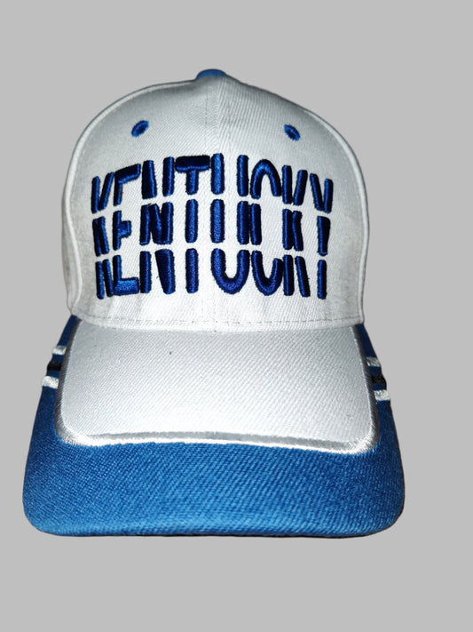 Embroidered White Kentucky Adjustable Baseball Cap