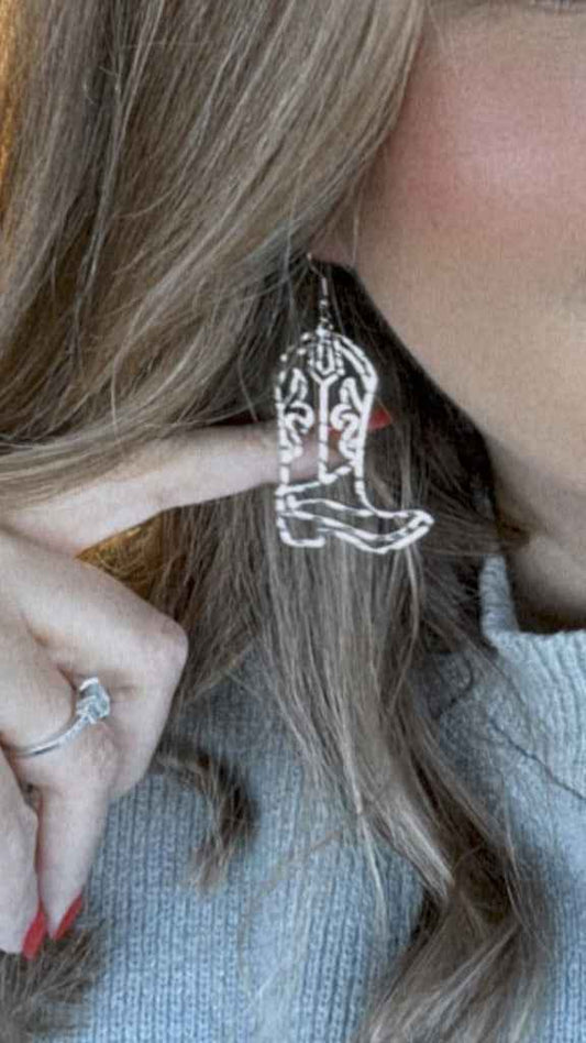 Beautiful Cowboy Boot Earrings - Gold or Silver