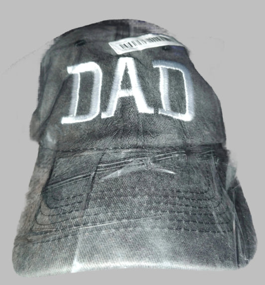 Dad Dark Grey Distressed Baseball Cap