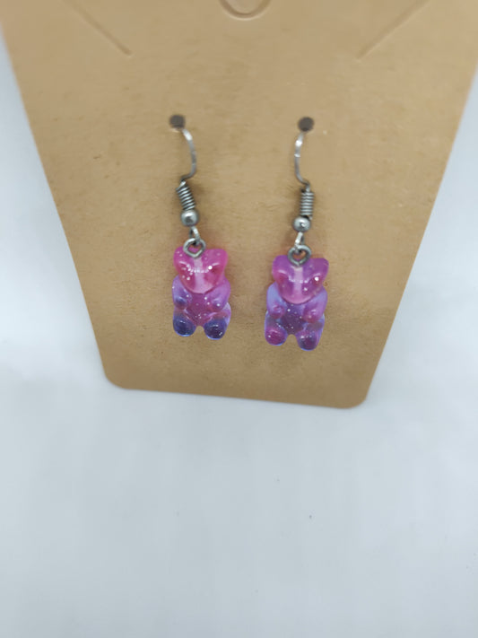 Colorful Gummy Bears Dangling Earrings - 2 Pair