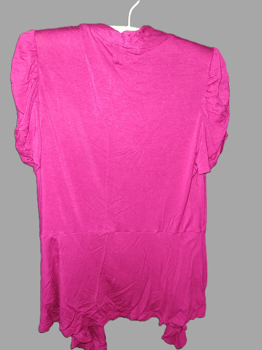 Conjunto de cárdigan floral fucsia de 2 piezas de AGB - Talla L