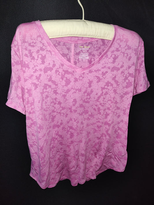 Camiseta de manga corta rosa intenso Tek Gear para mujer (talla L)