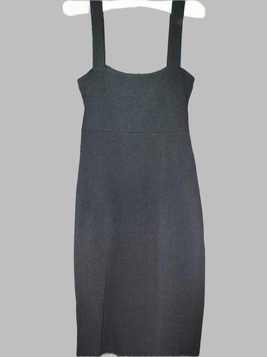 Shein Knee Length Sleeveless Black Dress with Shoulder Straps - size M