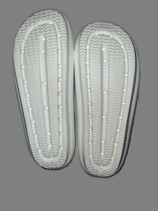 Women's Adjustable White Beach Slides Sandals - Size 9