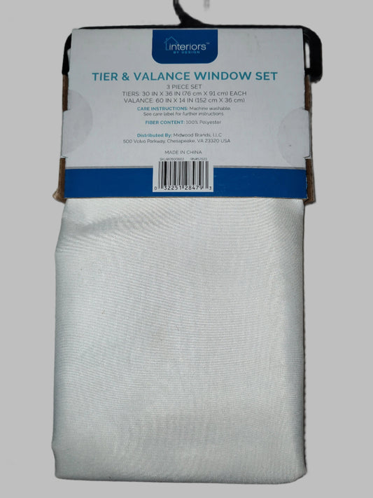 Teapot Design Tier and Valance Window Set - 3 piece set