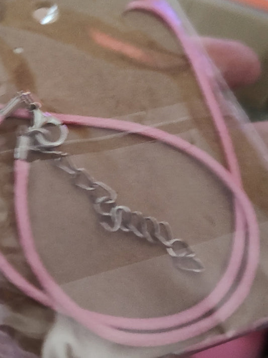 Pink Rope Necklace with Cute Charms