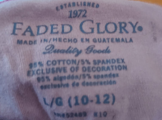 Faded Glory Pink and White Girl's Cami Top with Spaghetti Straps - size Large