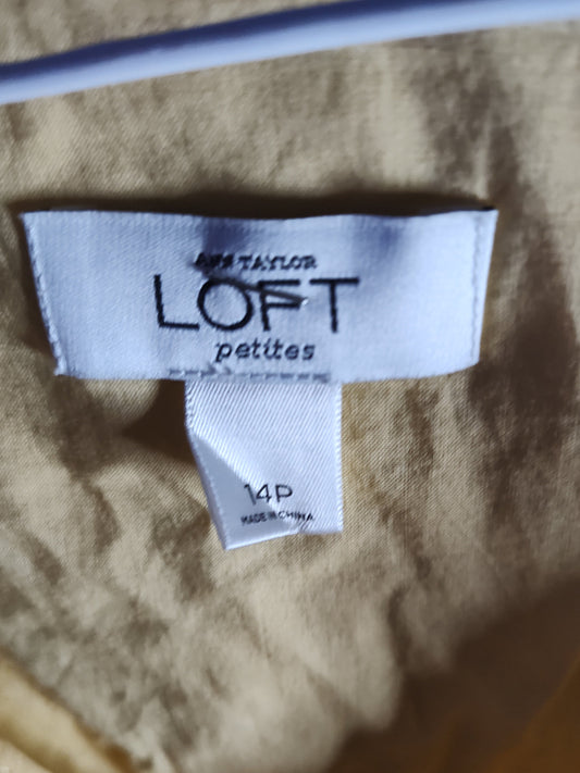 Loft Yellow V-neck Sleeveless Top - size 14p