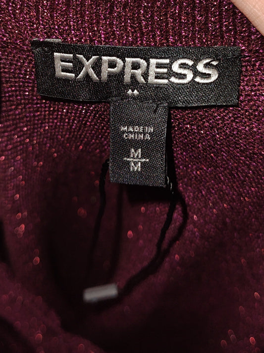Express Knit Burgundy Cold Shoulder Top - size M