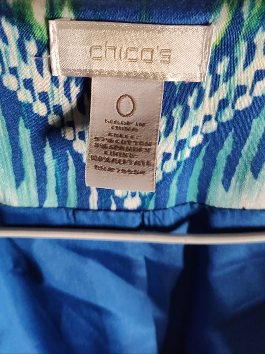 Chico's Blue and Black 3/4 Sleeve Blazer - size 0