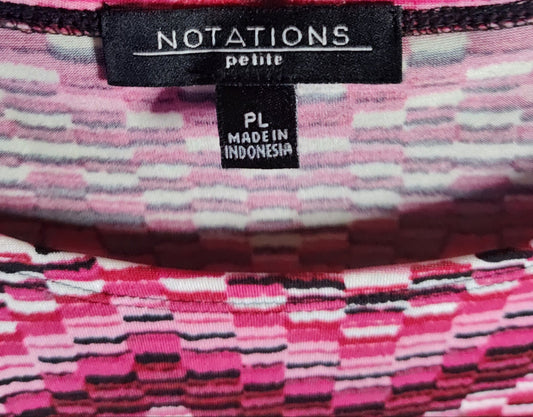 Notations Red Zigzag Pattern Shirt - Size L