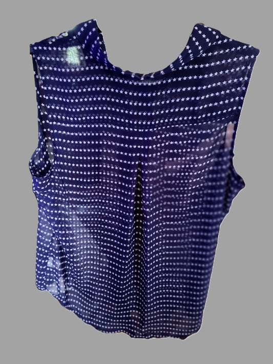 Liz Claiborne Navy Sleeveless Button Front Top - size XL