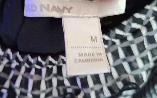 Old Navy Black Striped Sleeveless Tunic - size M