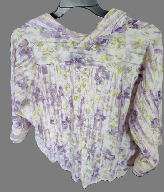 Apparenza Lavender Button Blouse Long Sleeves - size XL