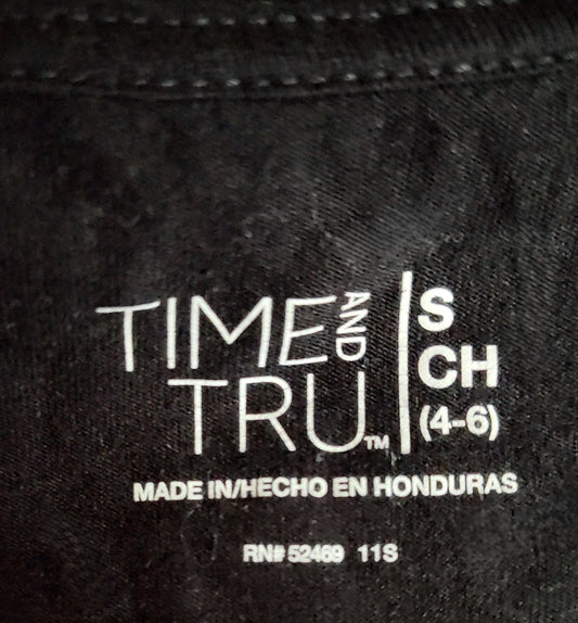 Time and Tru Childs Black Tshirt - size S