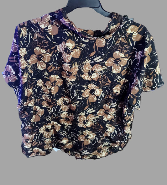 Sag Harbor Woman Black and Beige Button Top - size 20W