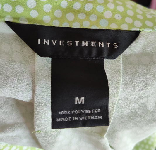 Investments Teal Green Ombre Long Sleeve Blouse - size M