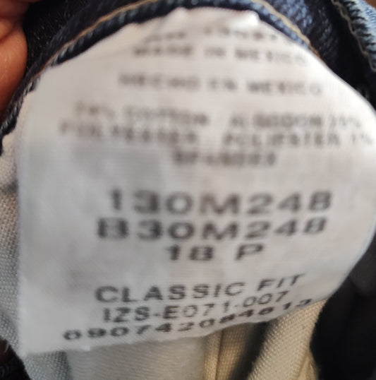 Women's Riders by Lee Dark Wash Blue Jeans - size 18p