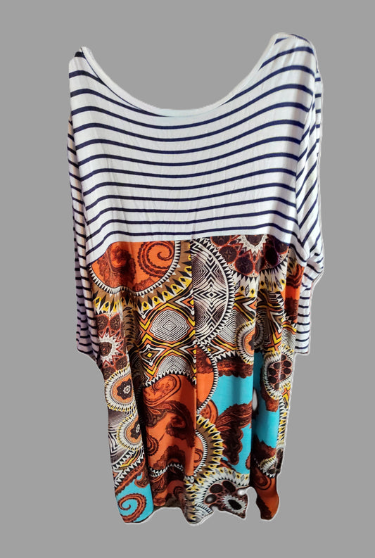 Women's Colorful Pattern Flowy Midi Dress