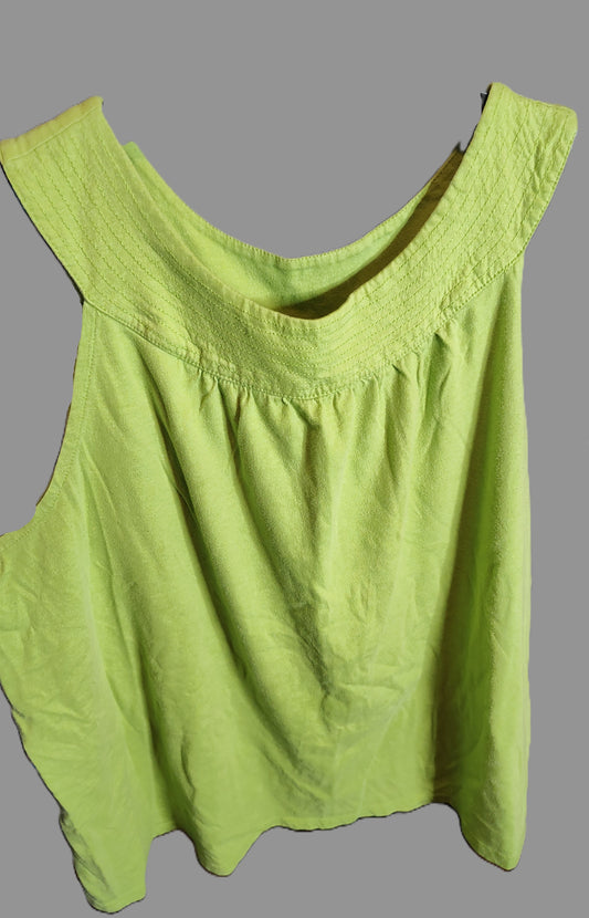 Bobbie Brooks Neon Green Sleeveless Halter Shirt - size 2XL
