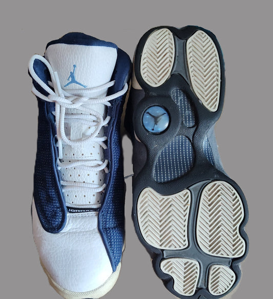 Air Jordan XIII 13 Retro Flint 2010 Blue White Grey - size 5Y (884129-404)
